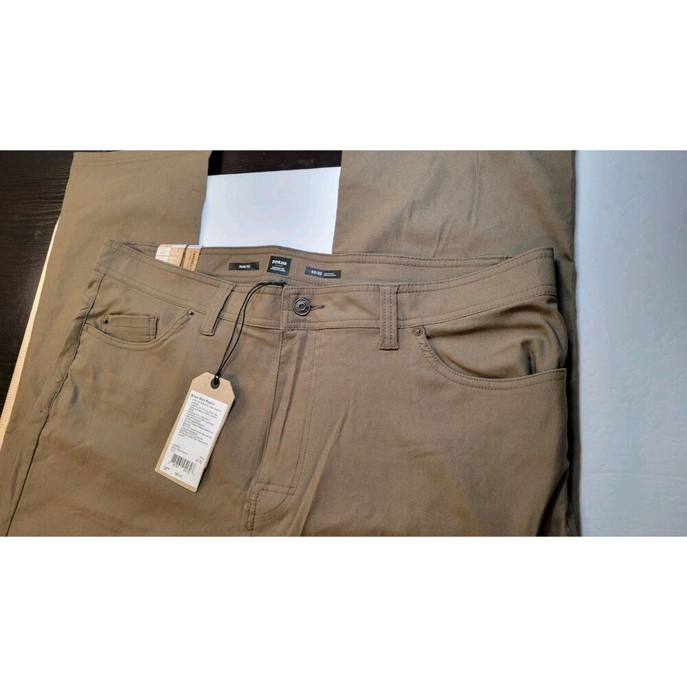 prAna Brion Slim Pant II NWT Mud Brown 42x32 Men's Hiking Travel Pants